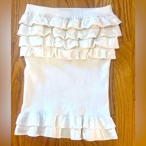 NWOT! One Sz Fits All! White Tube Top! 4 Layers of ruffles on top & 2 on bottom!
